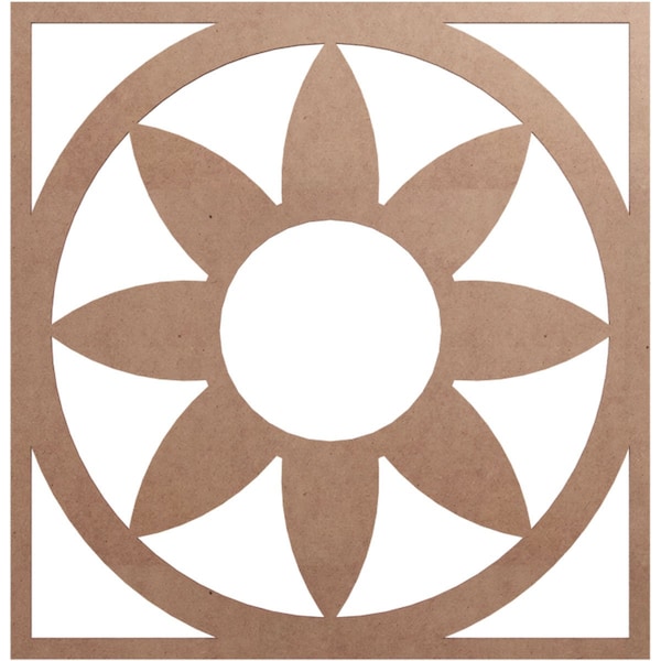 Ekena Millwork Blume Wood Fretwork Pierced Ceiling Medallion, Wood (Paint Grade), 28"OD x 9 3/4"ID x 3/8"T CMWP28X28X0375BLMF - main